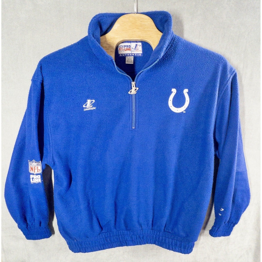Logo Athletic NFL Pro Line Indianapolis Colts Fleece Qtr Zip Pullover Mens XL